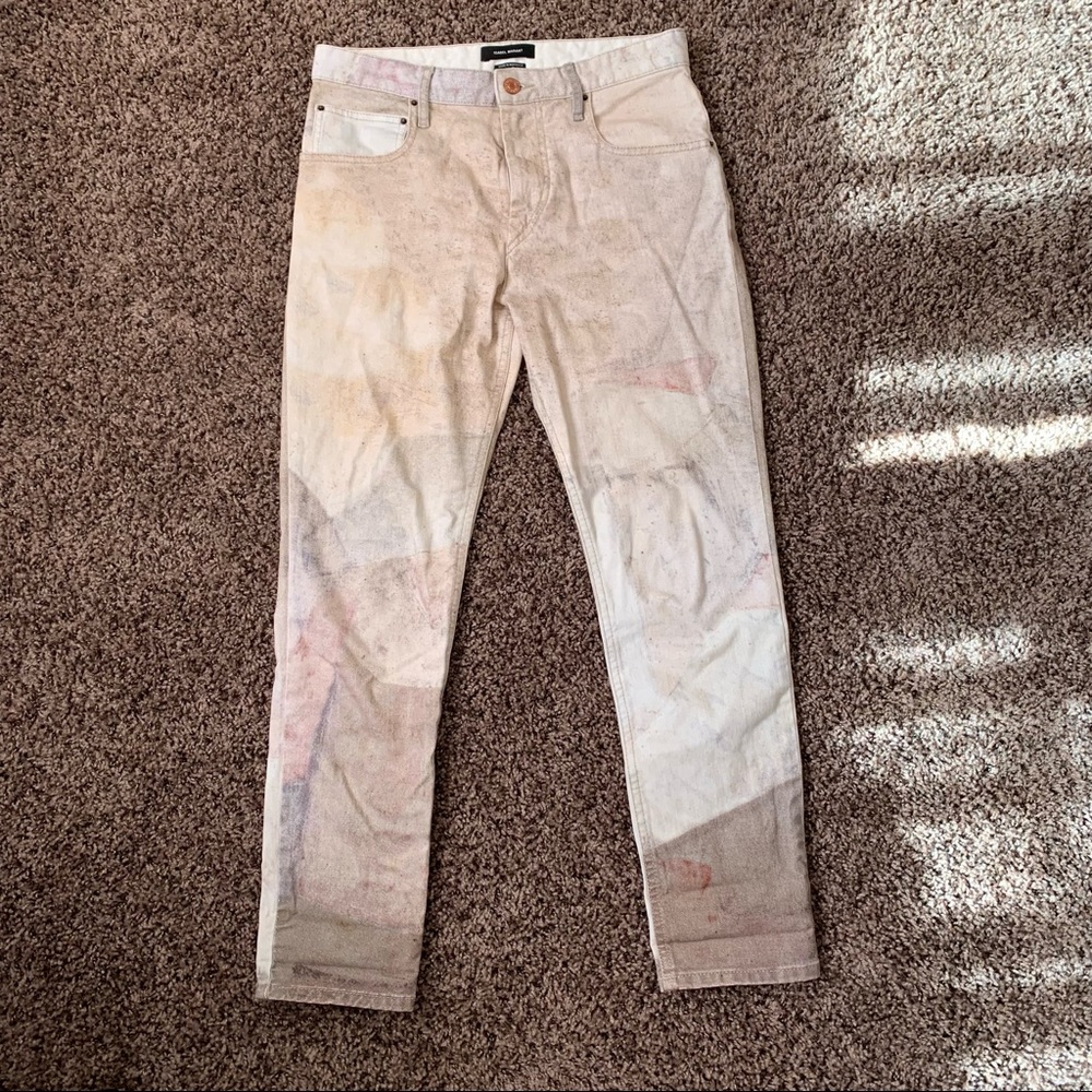 ISABEL MARANT Acid Wash Denim Pants